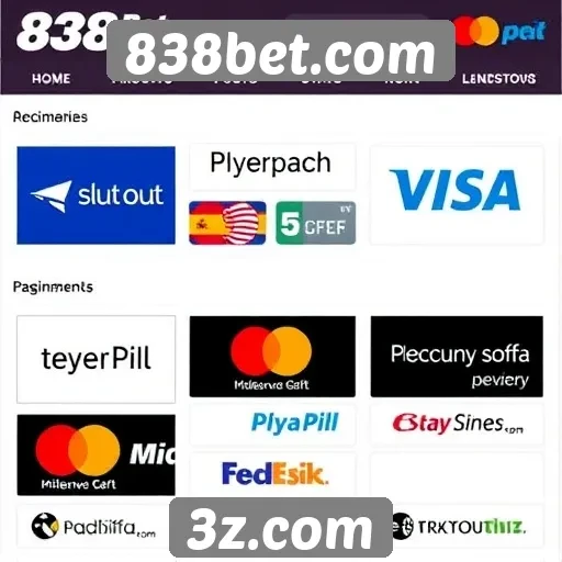 Métodos de pagamento disponíveis no 838bet.com